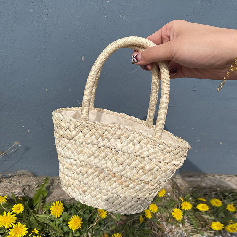 Fresh Straw Bag Portable Cute Woven Bag Small Clutch Korean Small Basket Women Bag Bella Mia
